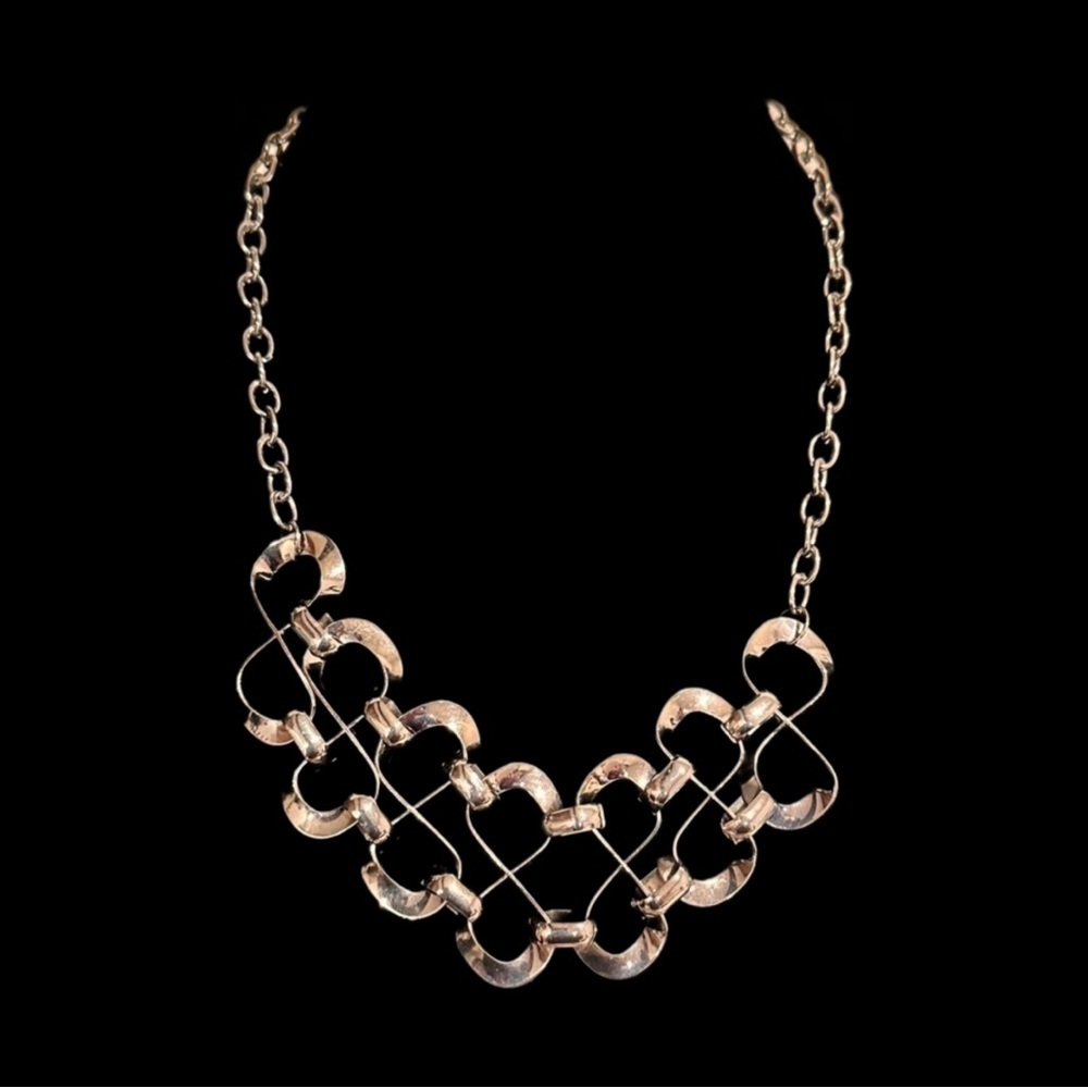 Jewelry Bundle (3), 2 Chain Necklaces & 1 Cuff Spiral Bracelet Gunmetal Handmade - Picture 4 of 12